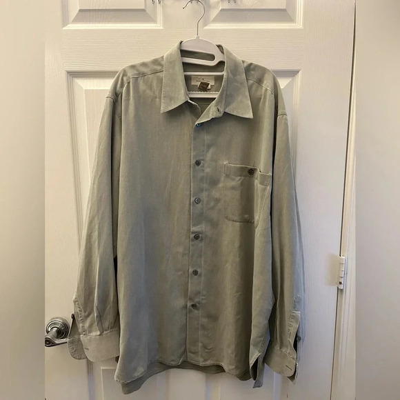 ! Ermenegdo Zenga Blue Button Down Mens Shirt Size XLarge